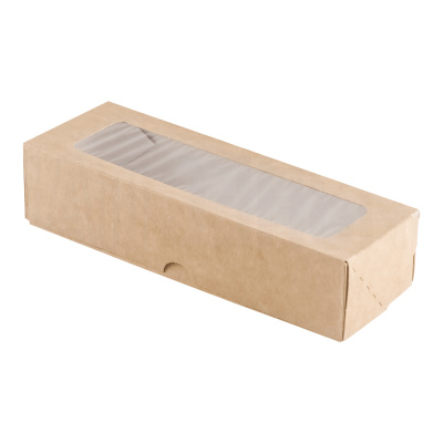 Контейнер-бумажный-500-мл-170х70х40-прямоуг-крафтбелый-с-окном-Tabox-PRO-OSQ